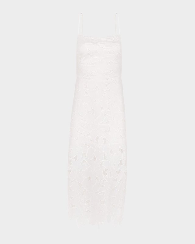 Solid Mei Floral Embroidered Maxi Dress